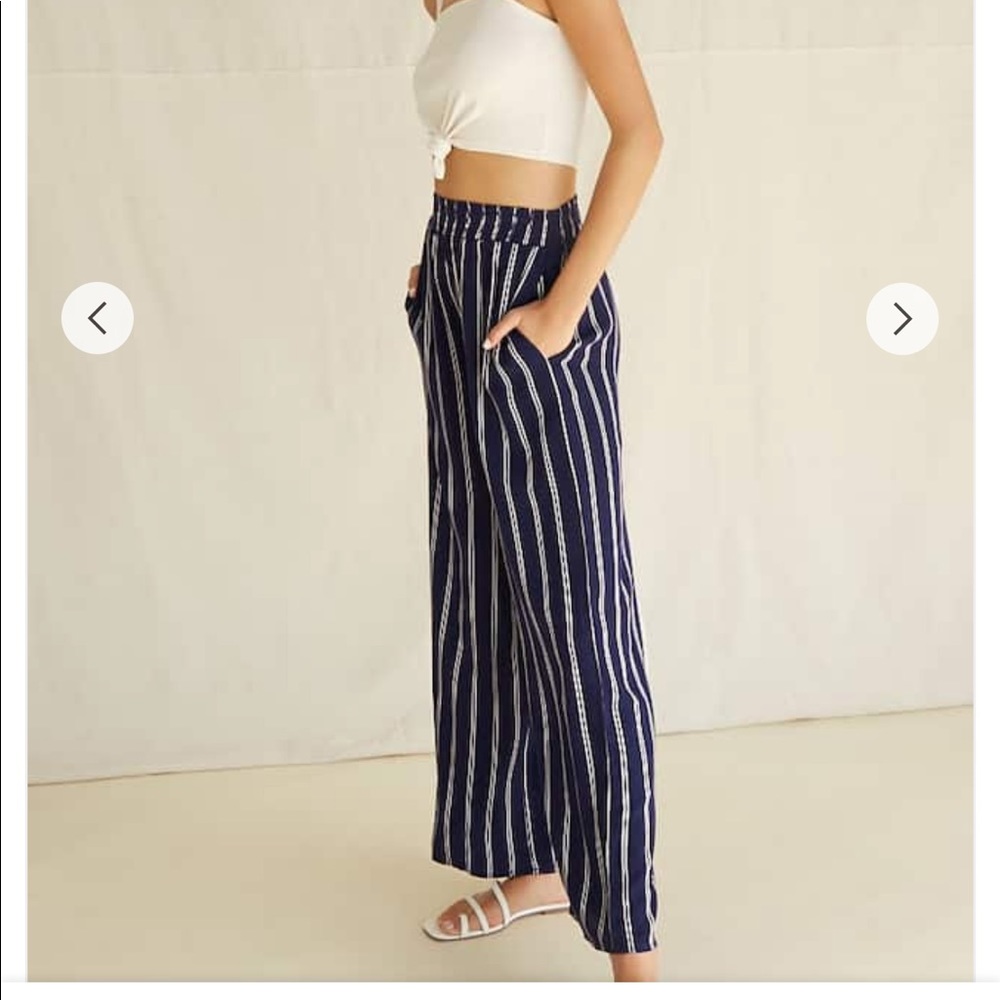 Forever21 wide legged pants maroon striped M - Picture 7 of 11